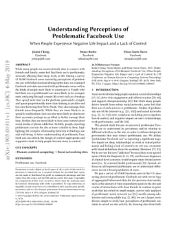 Understanding Perceptions of Problematic Facebook Use: When People
  Experience Negative Life Impact and a Lack of Control