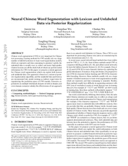 Neural Chinese Word Segmentation with Lexicon and Unlabeled Data via
  Posterior Regularization