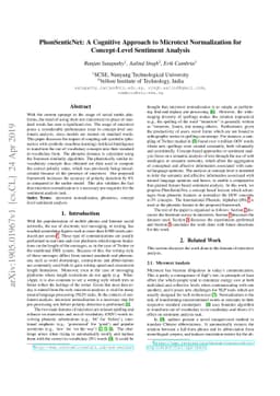 PhonSenticNet: A Cognitive Approach to Microtext Normalization for
  Concept-Level Sentiment Analysis