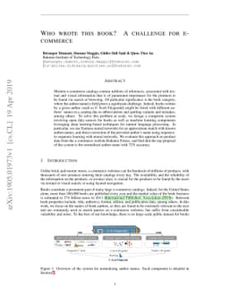 Who wrote this book? A challenge for e-commerce