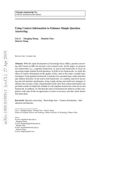 Using Context Information to Enhance Simple Question Answering