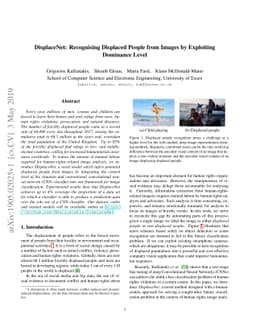 DisplaceNet: Recognising Displaced People from Images by Exploiting
  Dominance Level
