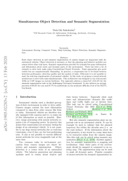 Simultaneous Object Detection and Semantic Segmentation