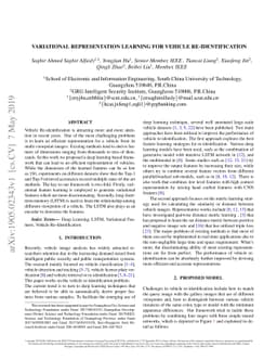 Variational Representation Learning for Vehicle Re-Identification
