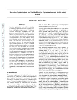 Bayesian Optimization for Multi-objective Optimization and Multi-point
  Search