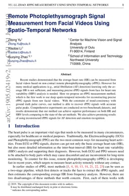 Remote Photoplethysmograph Signal Measurement from Facial Videos Using
  Spatio-Temporal Networks