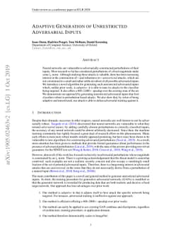 Adaptive Generation of Unrestricted Adversarial Inputs