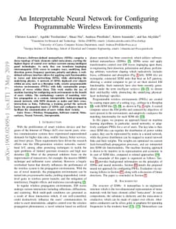An Interpretable Neural Network for Configuring Programmable Wireless
  Environments