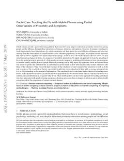 PocketCare: Tracking the Flu with Mobile Phones using Partial
  Observations of Proximity and Symptoms