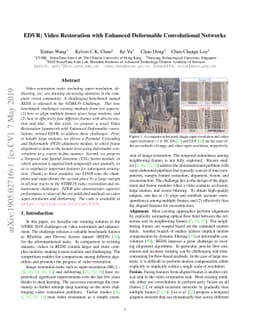 EDVR: Video Restoration with Enhanced Deformable Convolutional Networks