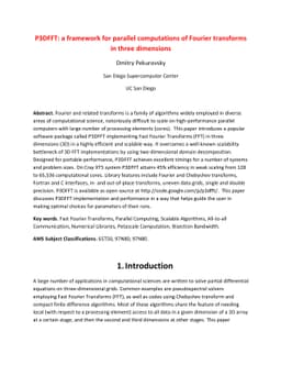 P3DFFT: a framework for parallel computations of Fourier transforms in
  three dimensions