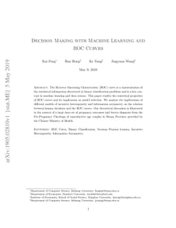 Decision Making with Machine Learning and ROC Curves