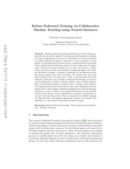 Robust Federated Training via Collaborative Machine Teaching using
  Trusted Instances