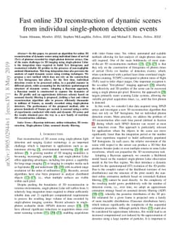 Fast online 3D reconstruction of dynamic scenes from individual
  single-photon detection events