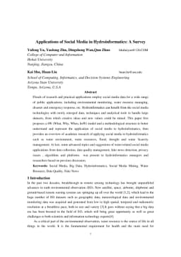 Applications of Social Media in Hydroinformatics: A Survey