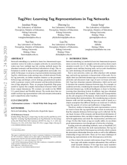 Tag2Vec: Learning Tag Representations in Tag Networks