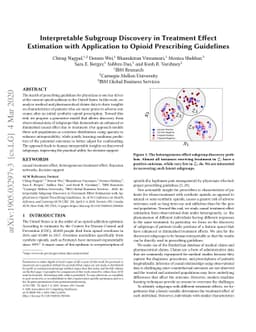 Interpretable Subgroup Discovery in Treatment Effect Estimation with
  Application to Opioid Prescribing Guidelines