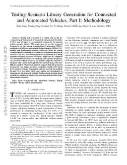 Testing Scenario Library Generation for Connected and Automated
  Vehicles, Part I: Methodology