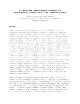Mitigating Deep Learning Vulnerabilities from Adversarial Examples
  Attack in the Cybersecurity Domain