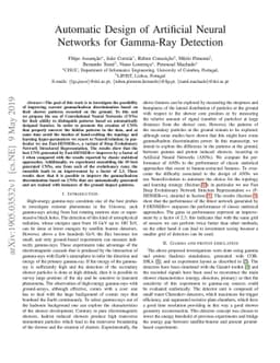 Automatic Design of Artificial Neural Networks for Gamma-Ray Detection
