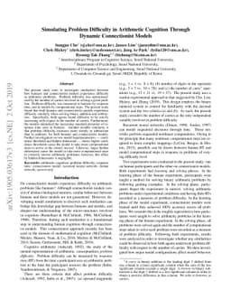Simulating Problem Difficulty in Arithmetic Cognition Through Dynamic
  Connectionist Models