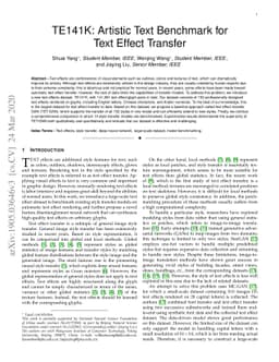TE141K: Artistic Text Benchmark for Text Effect Transfer