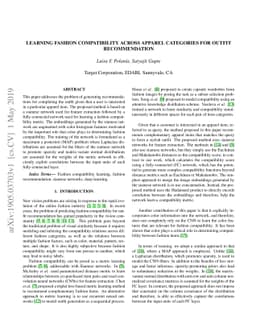 Learning fashion compatibility across apparel categories for outfit
  recommendation
