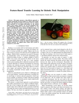 Feature-Based Transfer Learning for Robotic Push Manipulation