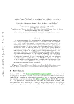 Monte Carlo Co-Ordinate Ascent Variational Inference