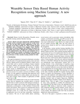 Wearable Sensor Data Based Human Activity Recognition using Machine
  Learning: A new approach