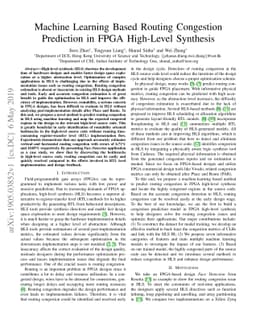 Machine Learning Based Routing Congestion Prediction in FPGA High-Level
  Synthesis