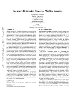 Genuinely Distributed Byzantine Machine Learning