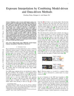 Exposure Interpolation by Combining Model-driven and Data-driven Methods