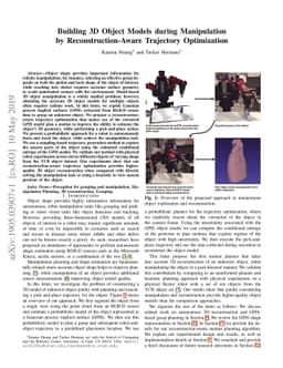Building 3D Object Models during Manipulation by Reconstruction-Aware
  Trajectory Optimization