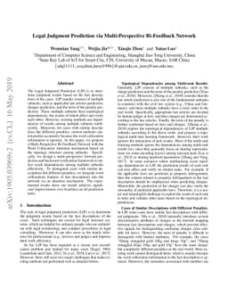 Legal Judgment Prediction via Multi-Perspective Bi-Feedback Network