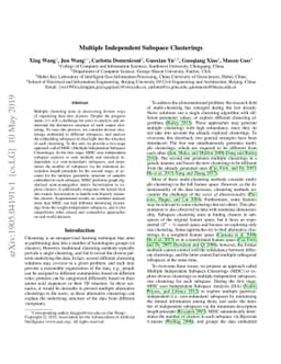 Multiple Independent Subspace Clusterings