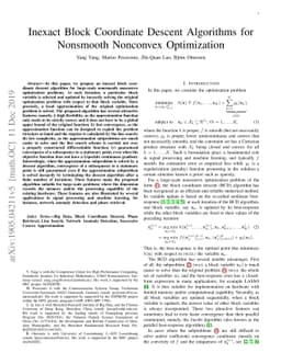 Inexact Block Coordinate Descent Algorithms for Nonsmooth Nonconvex
  Optimization