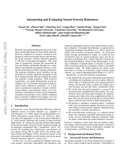 Interpreting and Evaluating Neural Network Robustness