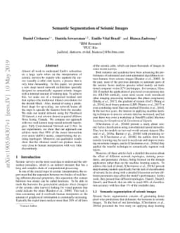 Semantic Segmentation of Seismic Images