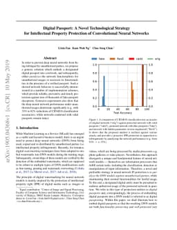 Digital Passport: A Novel Technological Strategy for Intellectual
  Property Protection of Convolutional Neural Networks