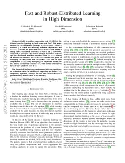Fast and Robust Distributed Learning in High Dimension