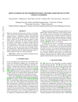 Joint Learning of Self-Representation and Indicator for Multi-View Image
  Clustering