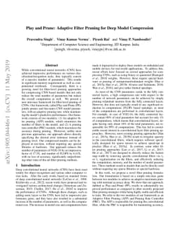 Play and Prune: Adaptive Filter Pruning for Deep Model Compression
