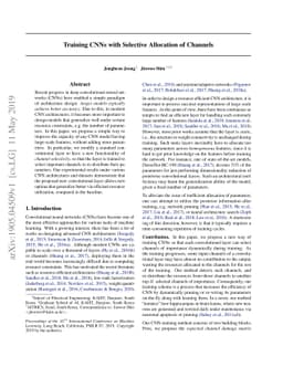 Training CNNs with Selective Allocation of Channels