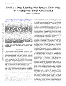 Multitask Deep Learning with Spectral Knowledge for Hyperspectral Image
  Classification
