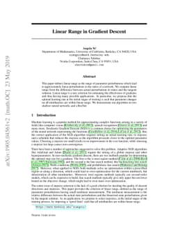 Linear Range in Gradient Descent
