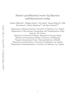 Massive parallelization boosts big Bayesian multidimensional scaling