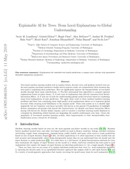 Explainable AI for Trees: From Local Explanations to Global
  Understanding