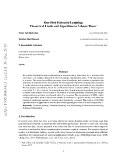 One-Shot Federated Learning: Theoretical Limits and Algorithms to
  Achieve Them