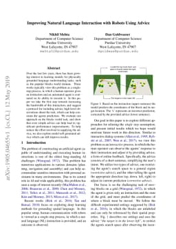 Improving Natural Language Interaction with Robots Using Advice